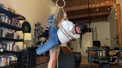 Hang In There: Kino Payne And Elise Graves - Kino Offers Himself To Elise For Her To Practice Shibari - Rope Suspension - Suffering - Inverted Suspension