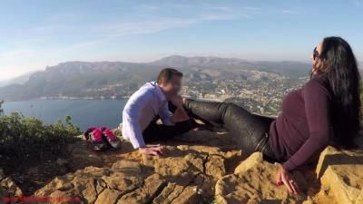 Mistress Ezada Sinn: Public foot massage with a view