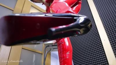 LadyAnnabelle666: ENG POV Lick my shiny shoes and worhip me in red catsuit