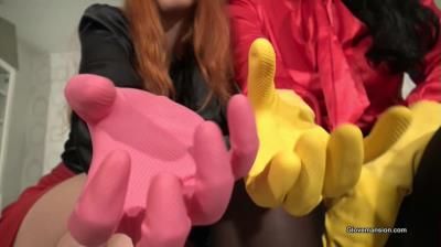 GloveMansion: Fetish Liza and Liz Rainbow - Double Rubber Gloves JOI