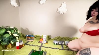 Goddess Glutton: Custom Giantess Vore City Destruction Eating Houses and Cars Gaining Weight Vore Feedism with Fat Belly Play Goddess Alara Glutton
