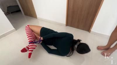 KinkyLifestyle: Simona Hogtied by Luana for some Foot Worship and Sock Stuffing